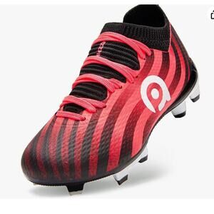 AMZZPIK Kids Soccer Cleats Little/Big Kid Size 2Y Youth Black Pink New in Box